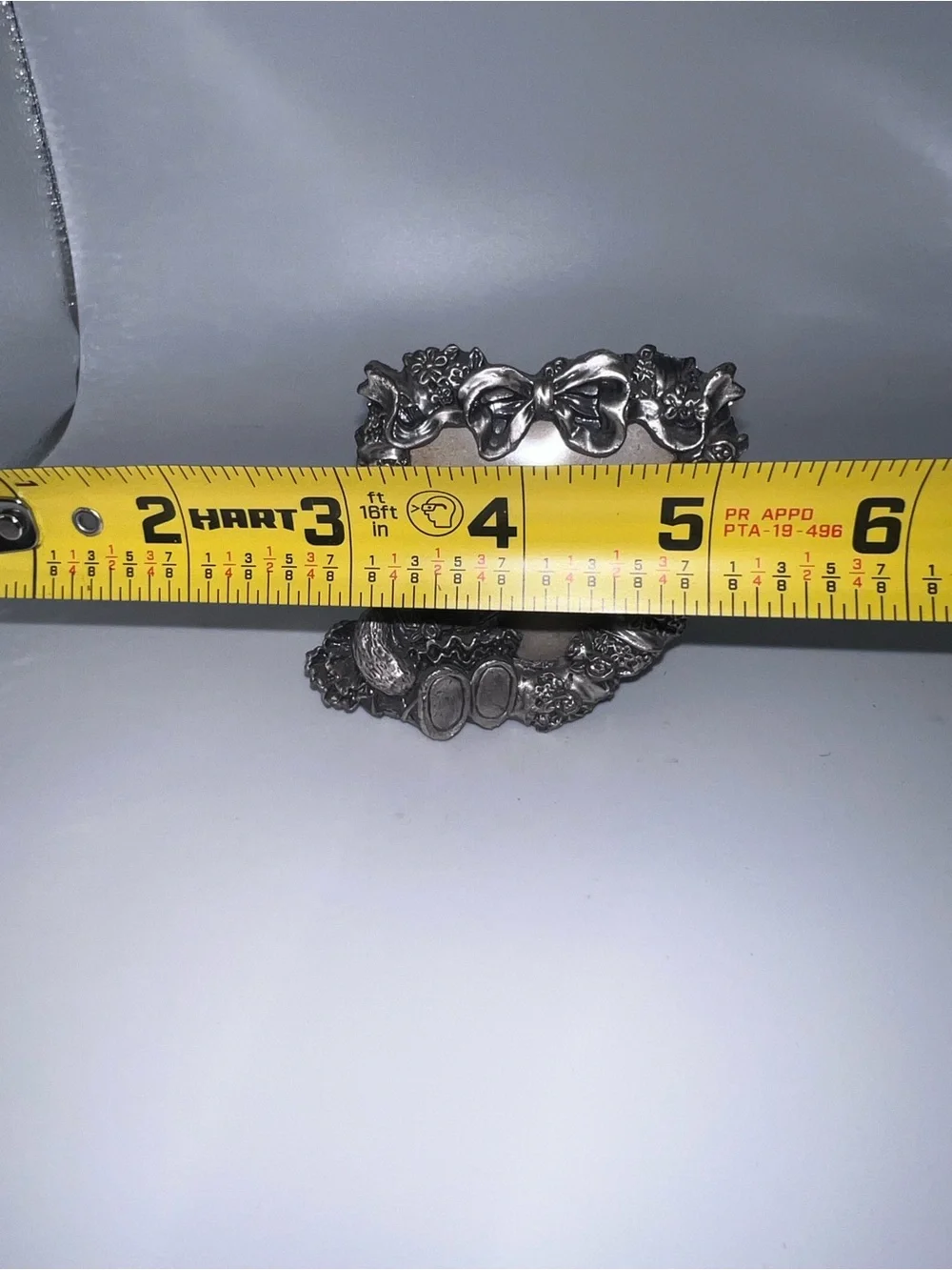 Vintage pewter mini heart-shaped picture frame